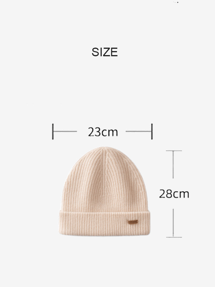 LANLY 100% Pure Cashmere Ribbed Beanie - OEM/ODM Double Layer Unisex Knit Hat for Private Label Luxury Brands