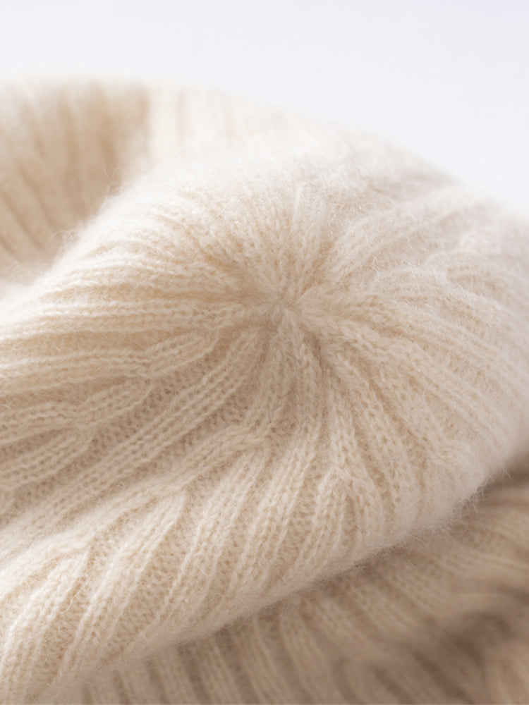 LANLY 100% Pure Cashmere Ribbed Beanie - OEM/ODM Double Layer Unisex Knit Hat for Private Label Luxury Brands