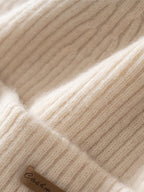 LANLY 100% Pure Cashmere Ribbed Beanie - OEM/ODM Double Layer Unisex Knit Hat for Private Label Luxury Brands