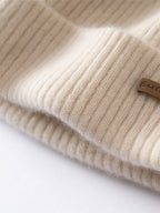 LANLY 100% Pure Cashmere Ribbed Beanie - OEM/ODM Double Layer Unisex Knit Hat for Private Label Luxury Brands