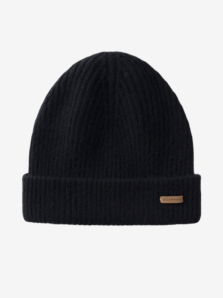 LANLY 100% Pure Cashmere Ribbed Beanie - OEM/ODM Double Layer Unisex Knit Hat for Private Label Luxury Brands