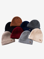 LANLY 100% Pure Cashmere Ribbed Beanie - OEM/ODM Double Layer Unisex Knit Hat for Private Label Luxury Brands