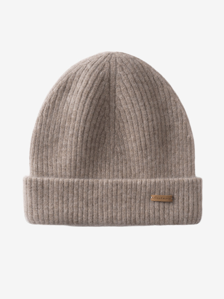 LANLY 100% Pure Cashmere Ribbed Beanie - OEM/ODM Double Layer Unisex Knit Hat for Private Label Luxury Brands
