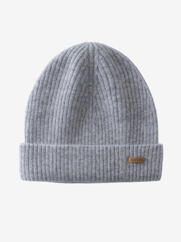 LANLY 100% Pure Cashmere Ribbed Beanie - OEM/ODM Double Layer Unisex Knit Hat for Private Label Luxury Brands