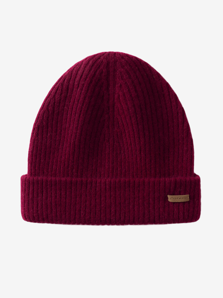 LANLY 100% Pure Cashmere Ribbed Beanie - OEM/ODM Double Layer Unisex Knit Hat for Private Label Luxury Brands