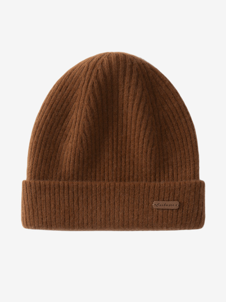 LANLY 100% Pure Cashmere Ribbed Beanie - OEM/ODM Double Layer Unisex Knit Hat for Private Label Luxury Brands