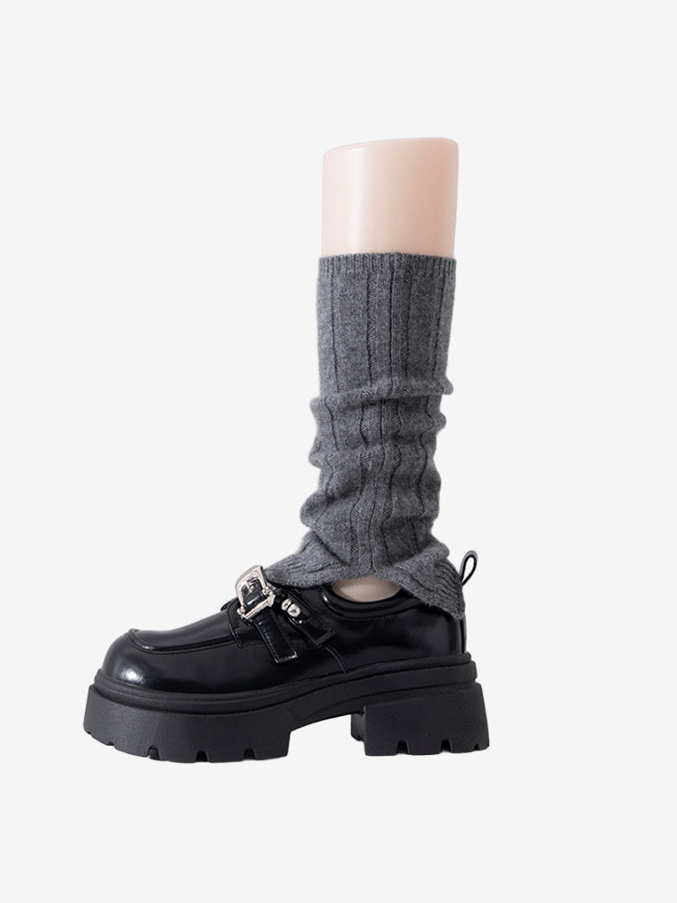 LANLY 100% Cashmere Leg Warmers | Thick Mongolia Cashmere Thermal Ribbed Knit Slouchy Boot Cuffs