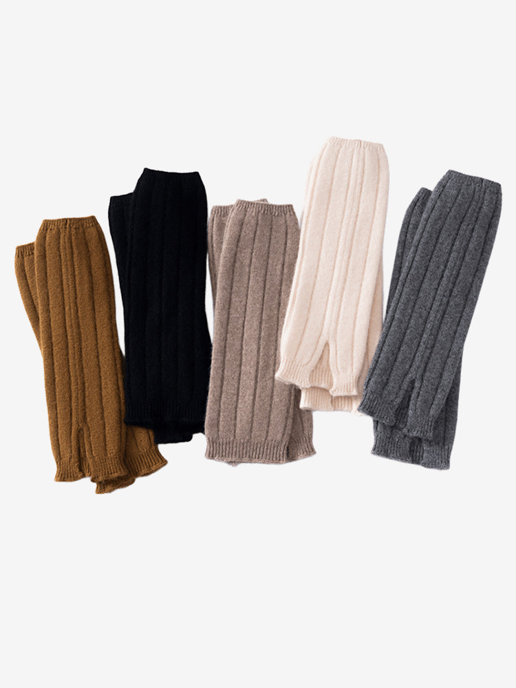 LANLY 100% Cashmere Leg Warmers | Thick Mongolia Cashmere Thermal Ribbed Knit Slouchy Boot Cuffs