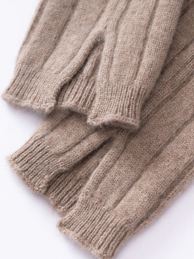 LANLY 100% Cashmere Leg Warmers | Thick Mongolia Cashmere Thermal Ribbed Knit Slouchy Boot Cuffs