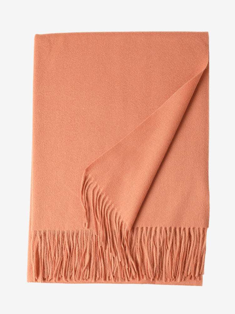 Apricot-LanlyCashmereMerinoWoolScarf-100_PureWoolLargePashminaWrap-1