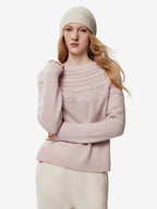 LANLY Bateau Neck Cashmere Pullover Factory: Custom Fuzzy Textured Boat Neck Knitwear Supplier with Mongolian Fleece