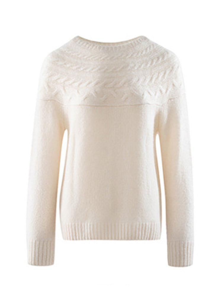 LANLY Bateau Neck Cashmere Pullover Factory: Custom Fuzzy Textured Boat Neck Knitwear Supplier with Mongolian Fleece