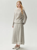 LANLY Bateau Neck Cashmere Pullover Factory: Custom Fuzzy Textured Boat Neck Knitwear Supplier with Mongolian Fleece