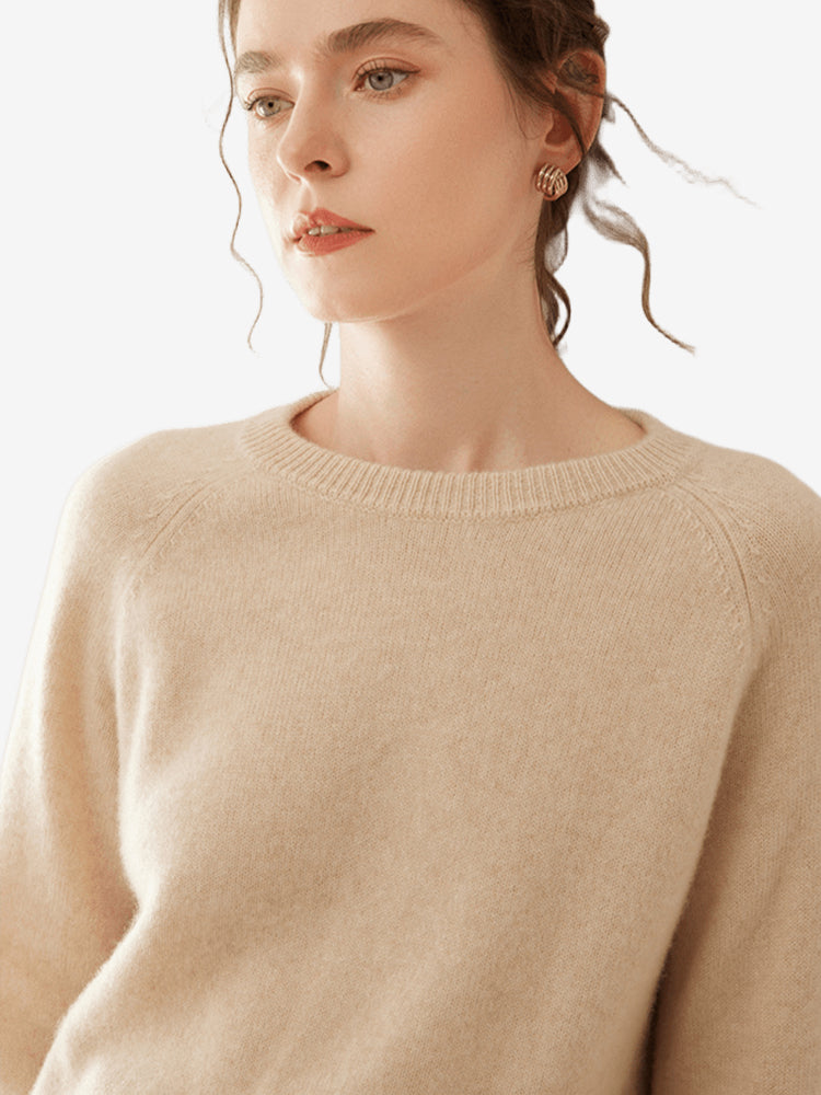 LanlyCashmere Women’s Cashmere Crewneck Sweater – Lightweight Classic Knit Pullover