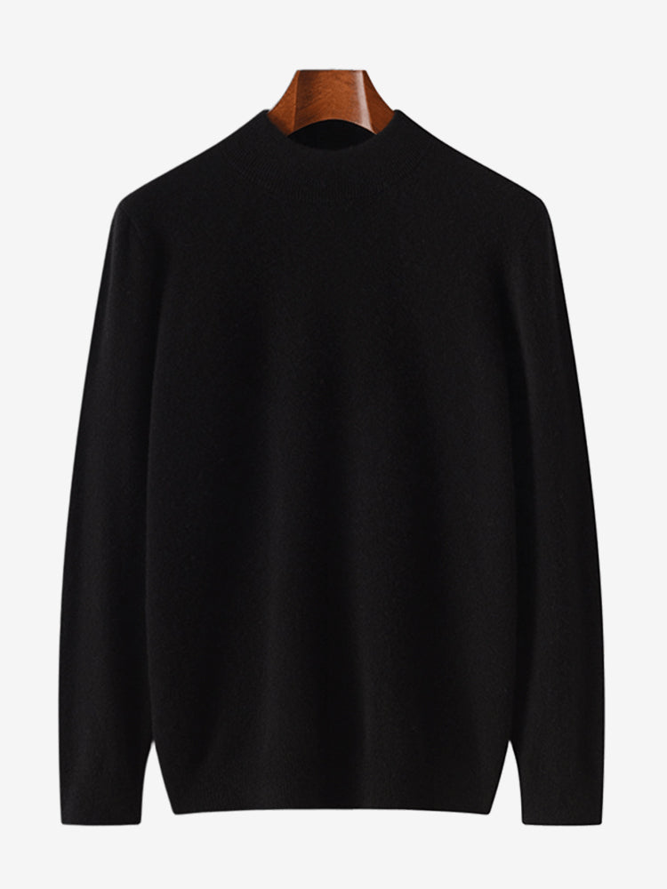 LanlyCashmere Cashmere Mock Neck Sweater – Soft Lightweight Knit Pullover