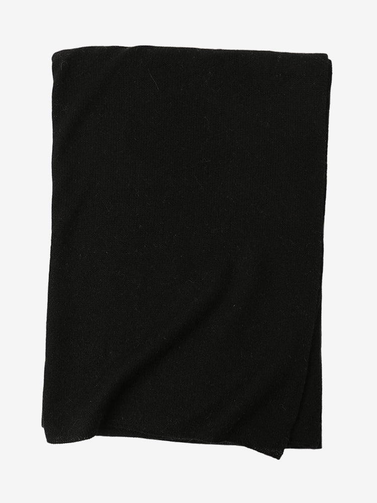 Black-Lanly Cashmere Knit Scarf-100_Pure Light weight Ribbed Wrap