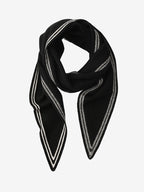 Lanly Cashmere Triangle Scarf - 100% Premium Knit Striped Neckerchief