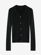 LanlyCashmere Women’s Collared Cashmere Cardigan – Slim Fit Button Knit Top