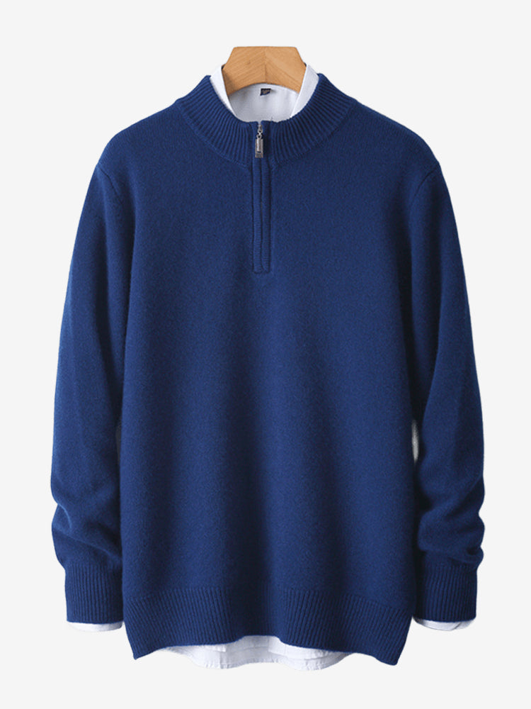 LanlyCashmere Merino Wool Quarter Zip Sweater – Soft Knit Pullover