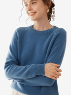 LanlyCashmere Women’s Cashmere Crewneck Sweater – Lightweight Classic Knit Pullover