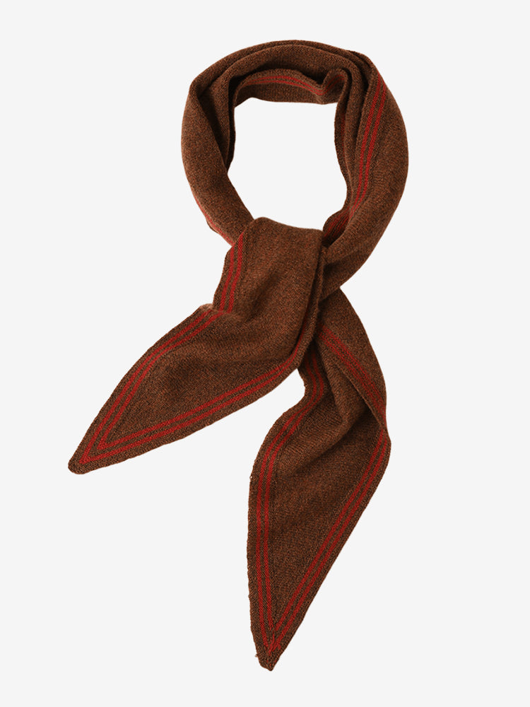 Lanly Cashmere Triangle Scarf - 100% Premium Knit Striped Neckerchief
