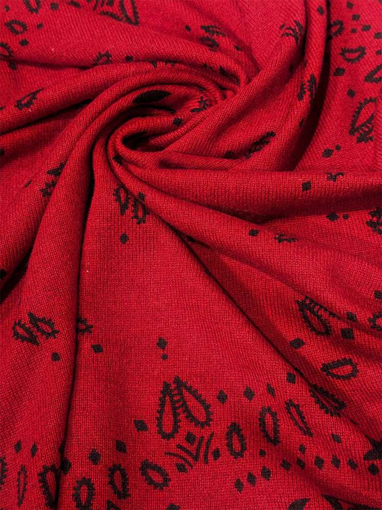 Lanly Cashmere Bandana Scarf - 100% Premium Printed Paisley Square Wrap