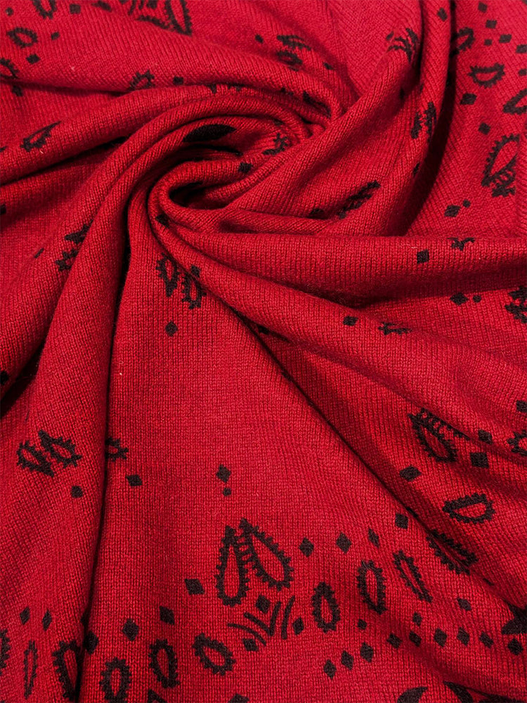 Lanly Cashmere Bandana Scarf - 100% Premium Printed Paisley Square Wrap