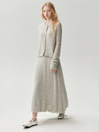 LANLY Cable Knit Cashmere Cardigan Women - Soft Non-Itchy Inner Mongolia Cashmere Fitted Crewneck Button Down Sweater
