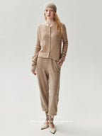 LANLY Cable Knit Cashmere Cardigan Women - Soft Non-Itchy Inner Mongolia Cashmere Fitted Crewneck Button Down Sweater