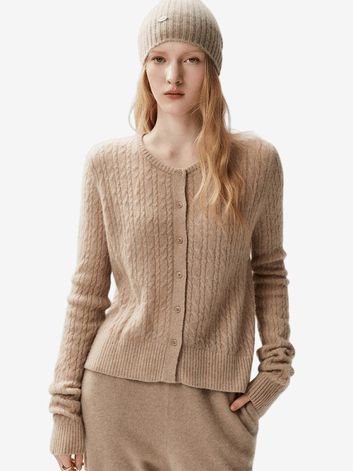 Cable Knit Cashmere Cardigan Women