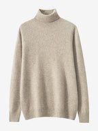 LanlyCashmere Men's Mongolian Cashmere Roll Neck Turtleneck Sweater