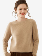 LanlyCashmere Women’s Cashmere Crewneck Sweater – Lightweight Classic Knit Pullover