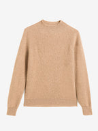 LANLY - Women's Mock Neck Cashmere Sweater Mongolian Cashmere Ribbed Pullover