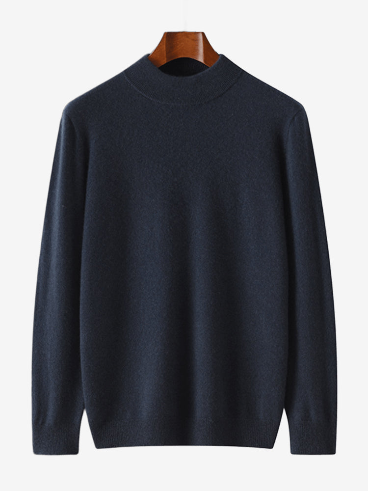 LanlyCashmere Cashmere Mock Neck Sweater – Soft Lightweight Knit Pullover