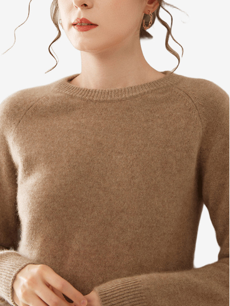 LanlyCashmere Women’s Cashmere Crewneck Sweater – Lightweight Classic Knit Pullover
