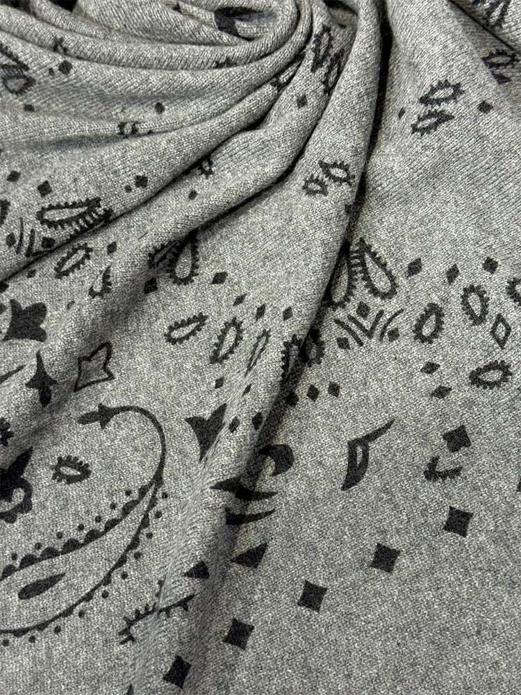 Lanly Cashmere Bandana Scarf - 100% Premium Printed Paisley Square Wrap