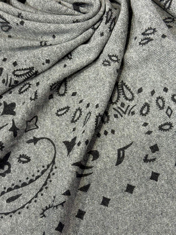 Lanly Cashmere Bandana Scarf - 100% Premium Printed Paisley Square Wrap