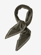 Lanly Cashmere Triangle Scarf - 100% Premium Knit Striped Neckerchief