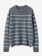 LANLY - Women's Striped Cashmere Sweater  Mongolian Cashmere Pullover