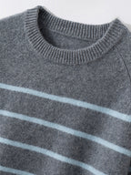 LANLY - Women's Striped Cashmere Sweater  Mongolian Cashmere Pullover