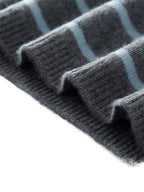 LANLY - Women's Striped Cashmere Sweater  Mongolian Cashmere Pullover