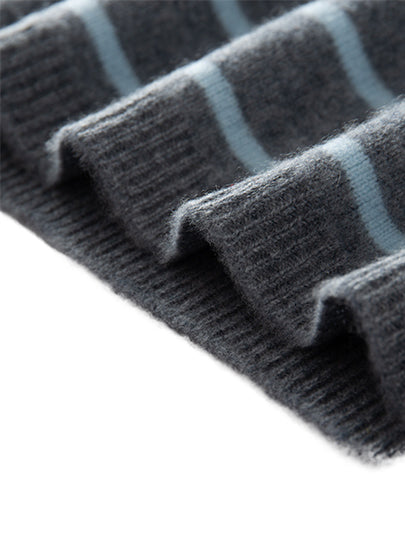 LANLY - Women's Striped Cashmere Sweater  Mongolian Cashmere Pullover