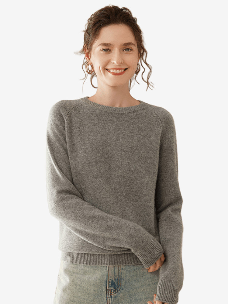 LanlyCashmere Women’s Cashmere Crewneck Sweater – Lightweight Classic Knit Pullover