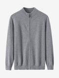 LanlyCashmere Men’s Premium Mongolia Cashmere Full-Zip Mock Neck Cardigan