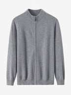 LanlyCashmere Men’s Premium Mongolia Cashmere Full-Zip Mock Neck Cardigan