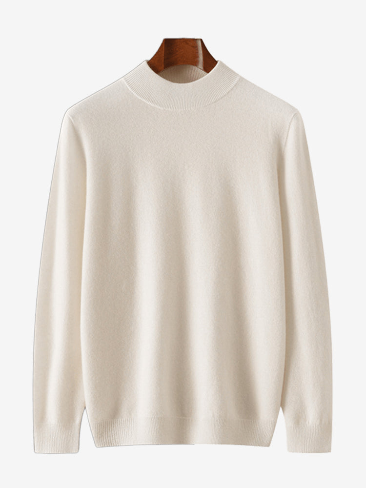 LanlyCashmere Cashmere Mock Neck Sweater – Soft Lightweight Knit Pullover