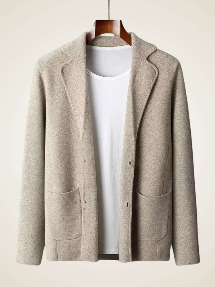 LanlyCashmere Men's Cashmere Blazer and Pants Set Luxury Tracksuit