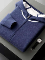 LanlyCashmere Men's Cashmere Hoodie Set Zip Knit Tracksuit