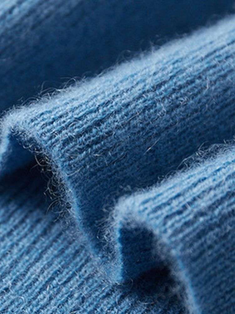 LanlyCashmere Men's Cashmere Polo Sweater Button Collar Knit