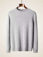 LanlyCashmere Men's Crew Neck Cashmere Sweater Soft Speckled Knit